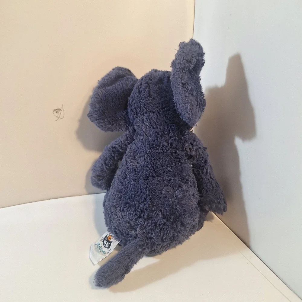Jellycat Bashful Blue Elephant Retired Navy Blue White Tusk London‎ Toy 12
